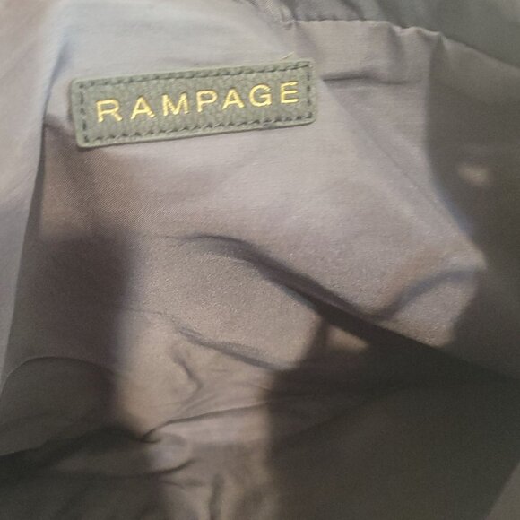 Rampage Gray Faux Leather Tote Bag With Gold Zippers & Double Straps - Picture 8 of 15